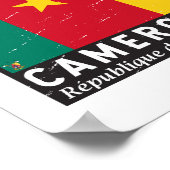 Kameroen Vlag Embleem Noodlijdende  Poster (Hoek)