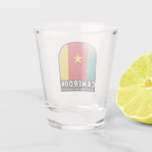 Kameroen Vlag Embleem Noodlijdende  Shot Glas (Achterkant)