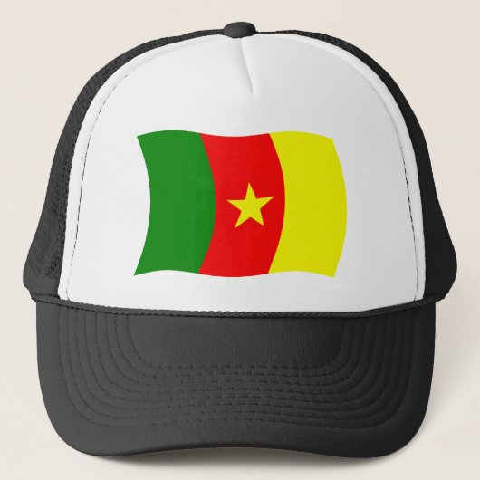 Kameroen Vlag Hoed Trucker Pet (Voorkant)