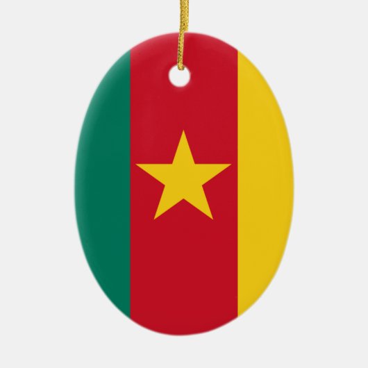 Kameroen vlag keramisch ornament (Voorkant)