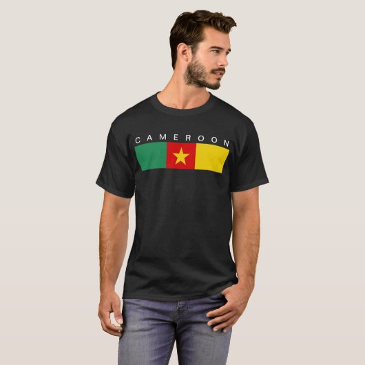 Kameroen vlag lang t-shirt (Voorkant volledig)