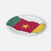 Kameroen vlag papieren bordje (Gekanteld)
