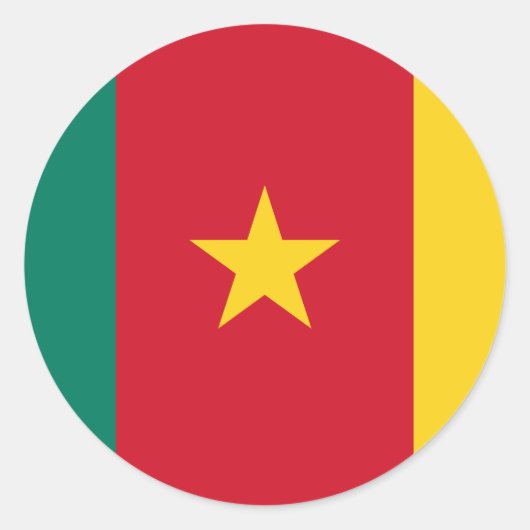 Kameroen vlag ronde sticker (Voorkant)
