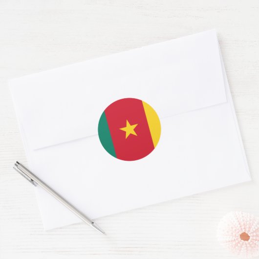Kameroen vlag ronde sticker (Envelop)