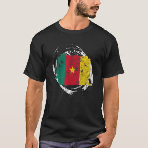 Kameroen vlag roodkopruid Heart Love Flag me T-shirt