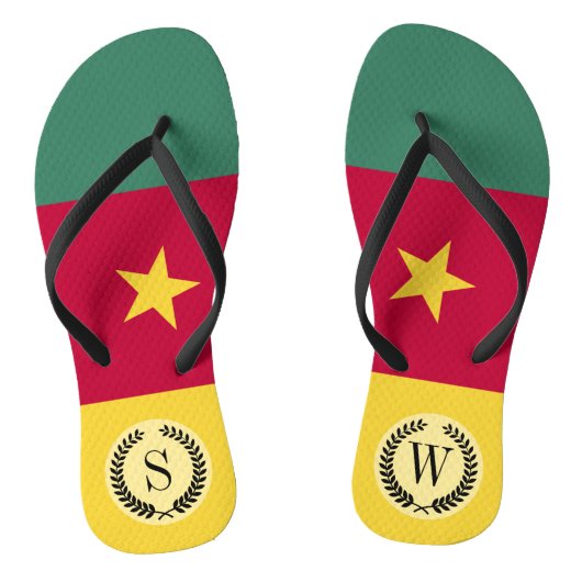 Kameroen vlag teenslippers (Voetbed)