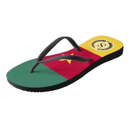 Kameroen vlag teenslippers (Schuin)