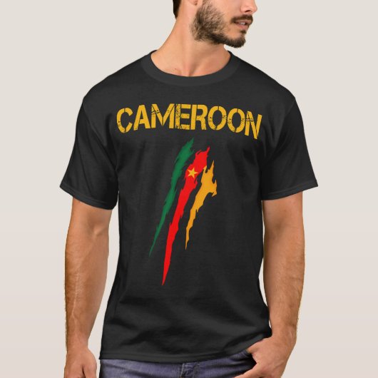 Kameroen, vlag van Kameroen, Kameroense vlag. T-shirt (Voorkant)
