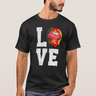 Kameroen Vlag Voetbal Fan Love Kameroen T-shirt