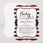 Kameroen & witte strepen; Elegant Baby shower Kaart (Voorkant / Achterkant)