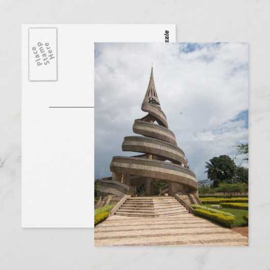 Kameroen - Yaounde - Het monument van de herenigin Briefkaart (Voorkant / Achterkant)