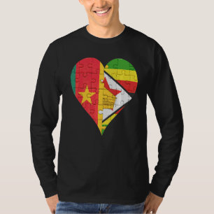 Kameroen Zimbabwaanse vlag T-shirt
