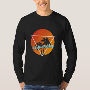Kameroen Zon Vormen Driehoek Met Palmen T-shirt