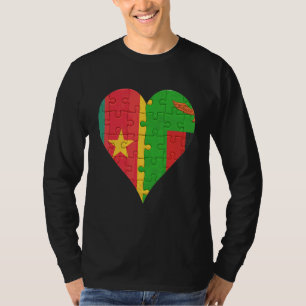 Kameroenees-Zambiaans vlaggenheart T-shirt