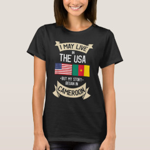 Kameroense Amerikaanse vlag Amerikaanse Kameroense T-shirt