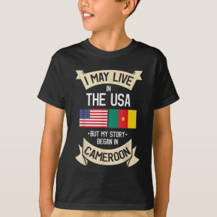Kameroense Amerikaanse vlag Amerikaanse Kameroense T-shirt