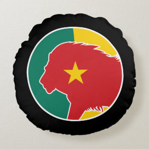 Kameroense leeuw Kameroense nationale dierenvlag Rond Kussen