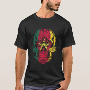 Kameroense schedel en Rozen vlag T-shirt