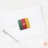 Kameroense vierkante glanzende vlag sticker (Envelop)