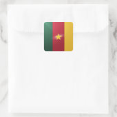Kameroense vierkante glanzende vlag vierkante sticker (Tas)