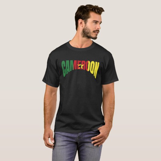 Kameroense vlag Afrikaanse patriottische wandelaar T-shirt (Voorkant volledig)