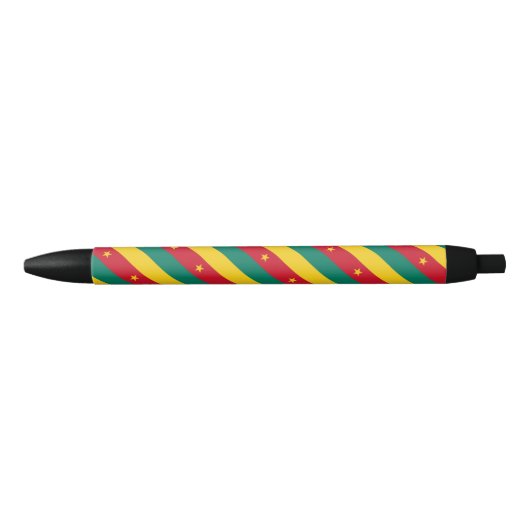 Kameroense vlag balpen zwarte inkt pen (Voorkant)