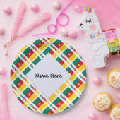 Kameroense vlag betegeld gepersonaliseerd papieren bordje (Feest)