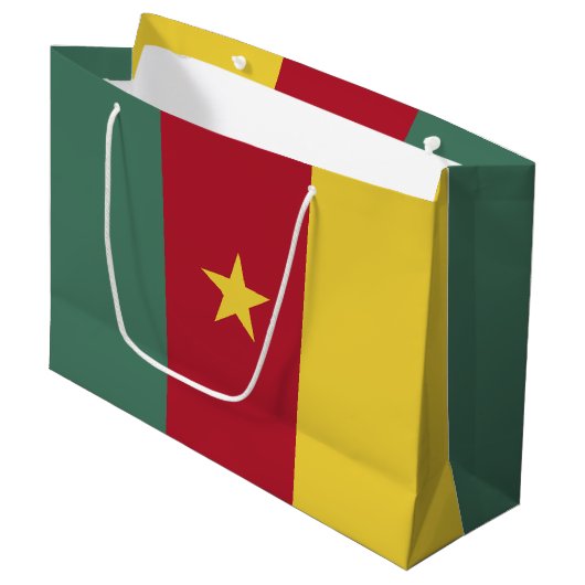 Kameroense vlag groot cadeauzakje (Voorkant Gekanteld)