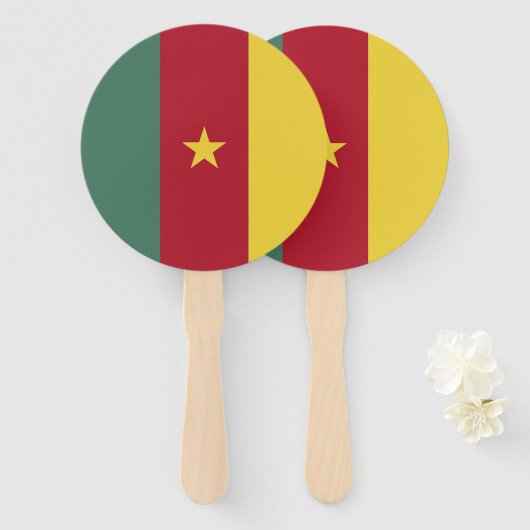 Kameroense vlag handwaaier (Voorkant en achterkant)