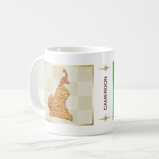 Kameroense vlag + kaart Mok (Voorkant links)