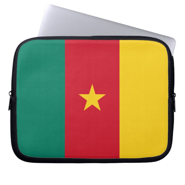 Kameroense vlag laptophoes laptop sleeve (Voorkant)