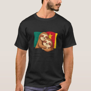 Kameroense Vlag Luiaard Pyjama Slaapfeestje Slaap T-shirt