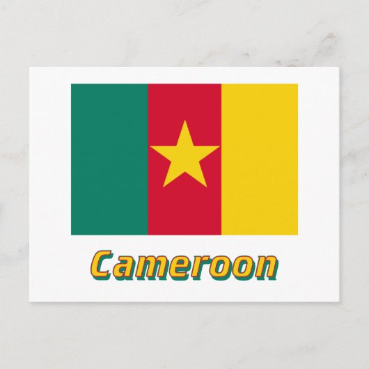 Kameroense vlag met naam briefkaart (Voorkant)