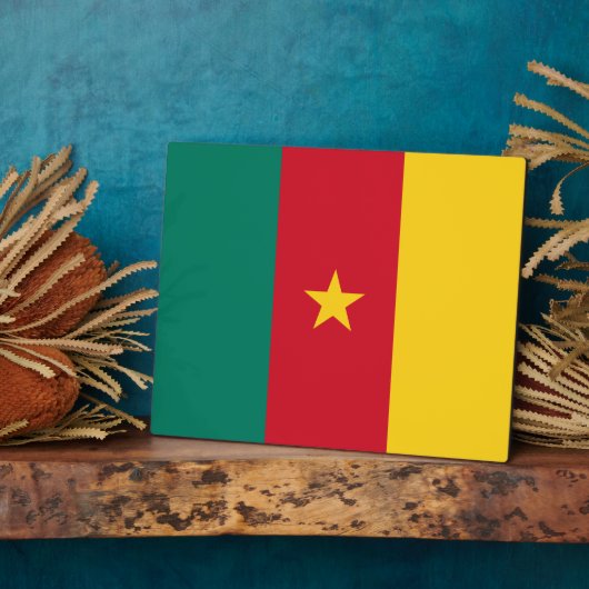 Kameroense vlag plaquette fotoplaat (Zijkant)