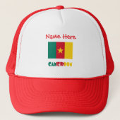 Kameroense vlag rode personalisatie trucker pet (Voorkant)