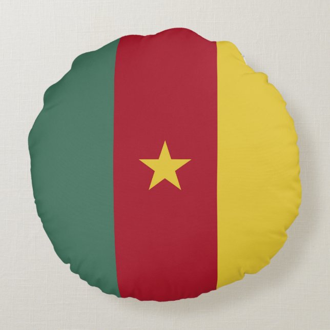 Kameroense vlag rond kussen (Achterkant)
