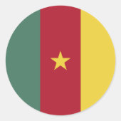 Kameroense vlag ronde sticker (Voorkant)
