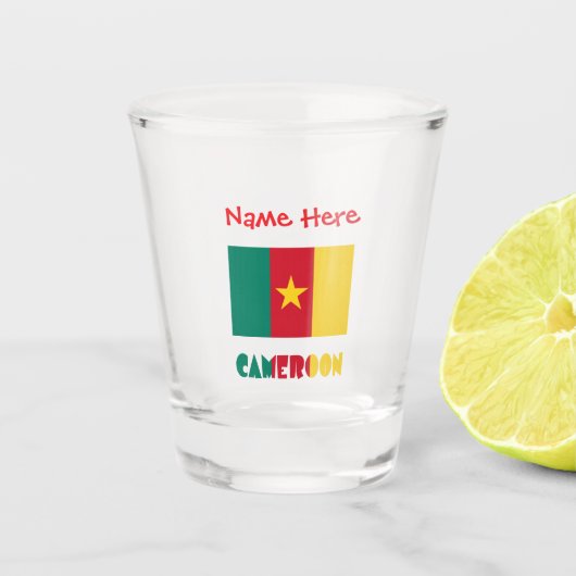 Kameroense vlag rood gepersonaliseerd shot glas (Voorkant)