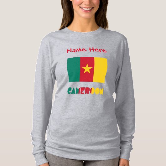 Kameroense vlag rood gepersonaliseerd t-shirt (Voorkant)