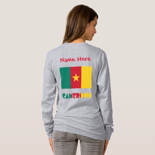 Kameroense vlag rood gepersonaliseerd t-shirt (Achterkant volledig)