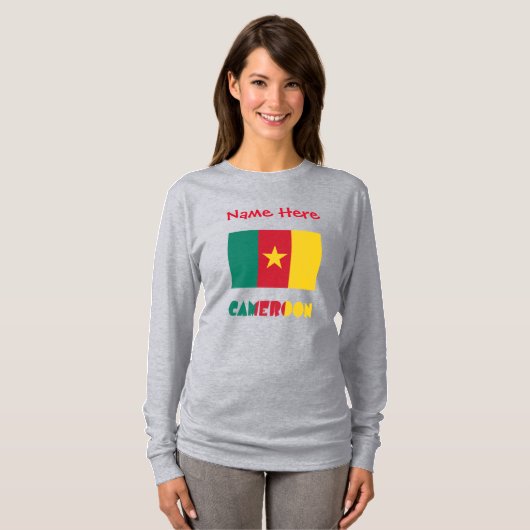 Kameroense vlag rood gepersonaliseerd t-shirt (Voorkant volledig)