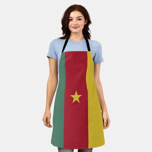 Kameroense vlag schort (Gedragen)