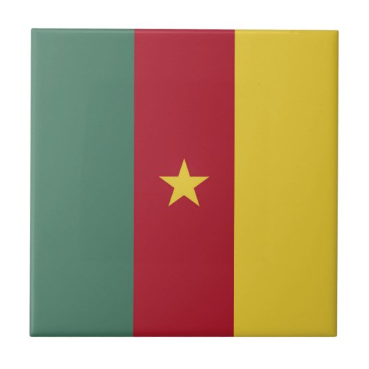 Kameroense vlag tegeltje (Voorkant)