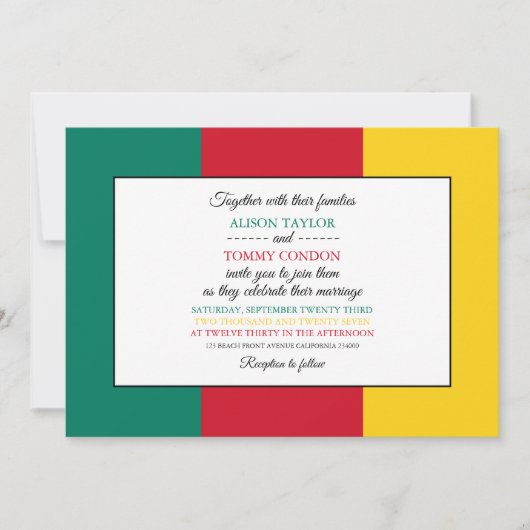 Kameroense vlag, vlag van Kameroen bruiloft Kaart (Voorkant)