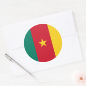 Kameroense vlag, vlag van Kameroen Ronde Sticker (Envelop)