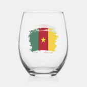 Kameroense vlag wijnglas zonder voet (Achterkant)