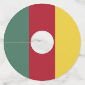 Kameroense vlag wijnglaslabel (Voorkant)