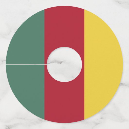 Kameroense vlag wijnglaslabel (Voorkant)