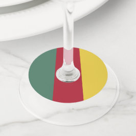 Kameroense vlag wijnglaslabel