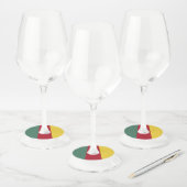 Kameroense vlag wijnglaslabel (Set)